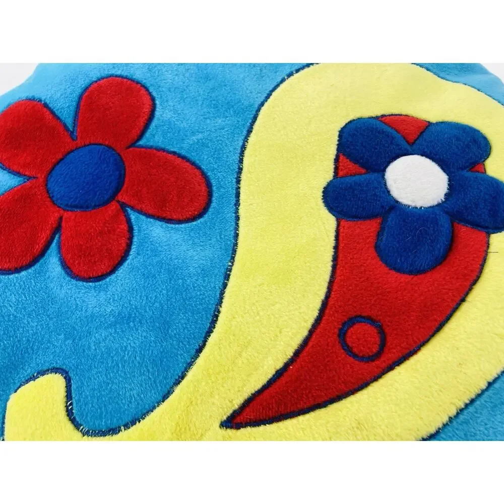1998 GMA Access Rare 90s Y2K Paisley pillow 16” Dia Vibrant Funky Retro Cushion